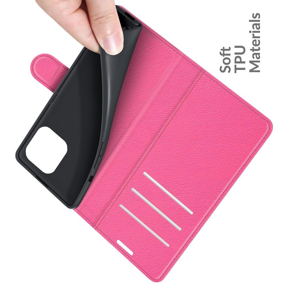 Боковая Чехол Книжка Кошелек с Футляром для Карт и Застежкой Магнитом для iPhone 13 Pro Розовый