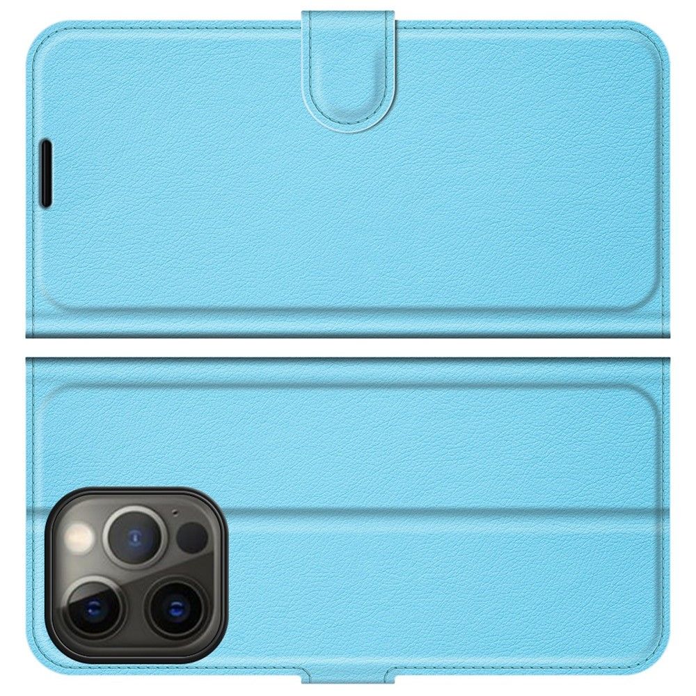 Боковая Чехол Книжка Кошелек с Футляром для Карт и Застежкой Магнитом для iPhone 13 Pro Синий