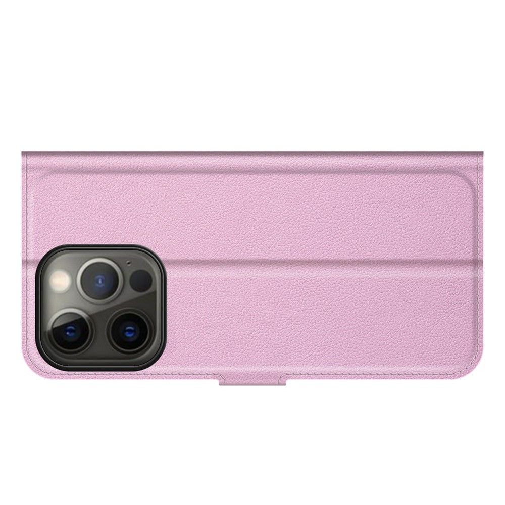 Боковая Чехол Книжка Кошелек с Футляром для Карт и Застежкой Магнитом для iPhone 13 Pro Светло Розовый
