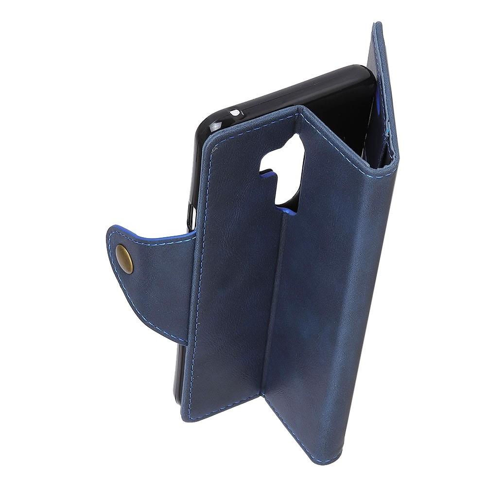 Боковая Чехол Книжка Кошелек с Футляром для Карт и Застежкой Магнитом для LG G7 ThinQ Синий