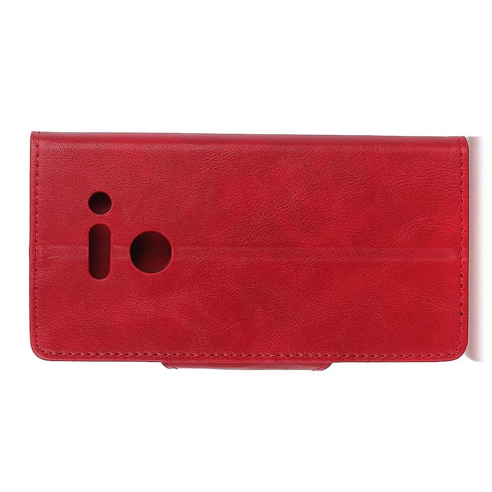 Боковая Чехол Книжка Кошелек с Футляром для Карт и Застежкой Магнитом для LG G8 ThinQ Красный