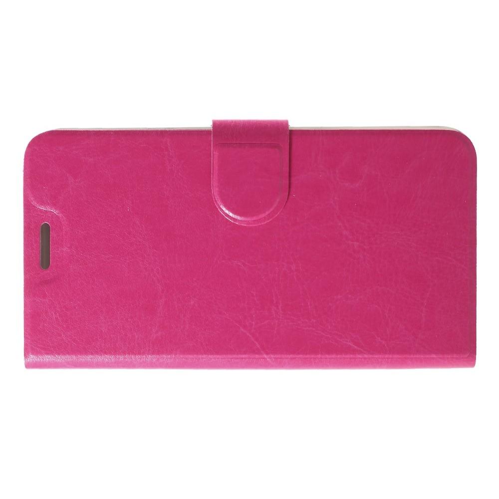 Боковая Чехол Книжка Кошелек с Футляром для Карт и Застежкой Магнитом для LG K11 Розовый