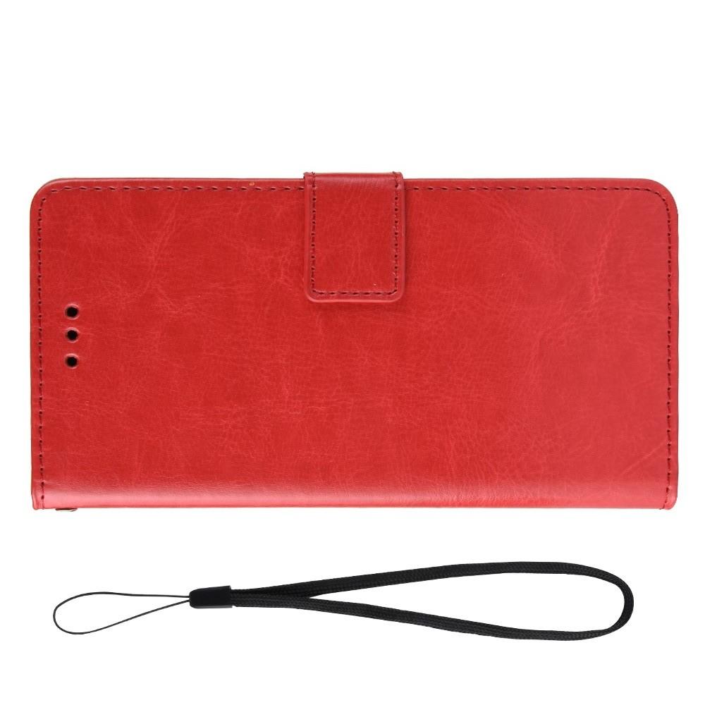 Боковая Чехол Книжка Кошелек с Футляром для Карт и Застежкой Магнитом для Meizu Note 9 Красный