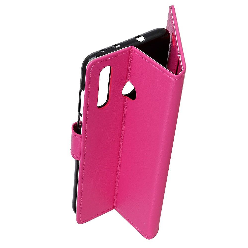 Боковая Чехол Книжка Кошелек с Футляром для Карт и Застежкой Магнитом для Motorola Moto G8 Plus Розовый