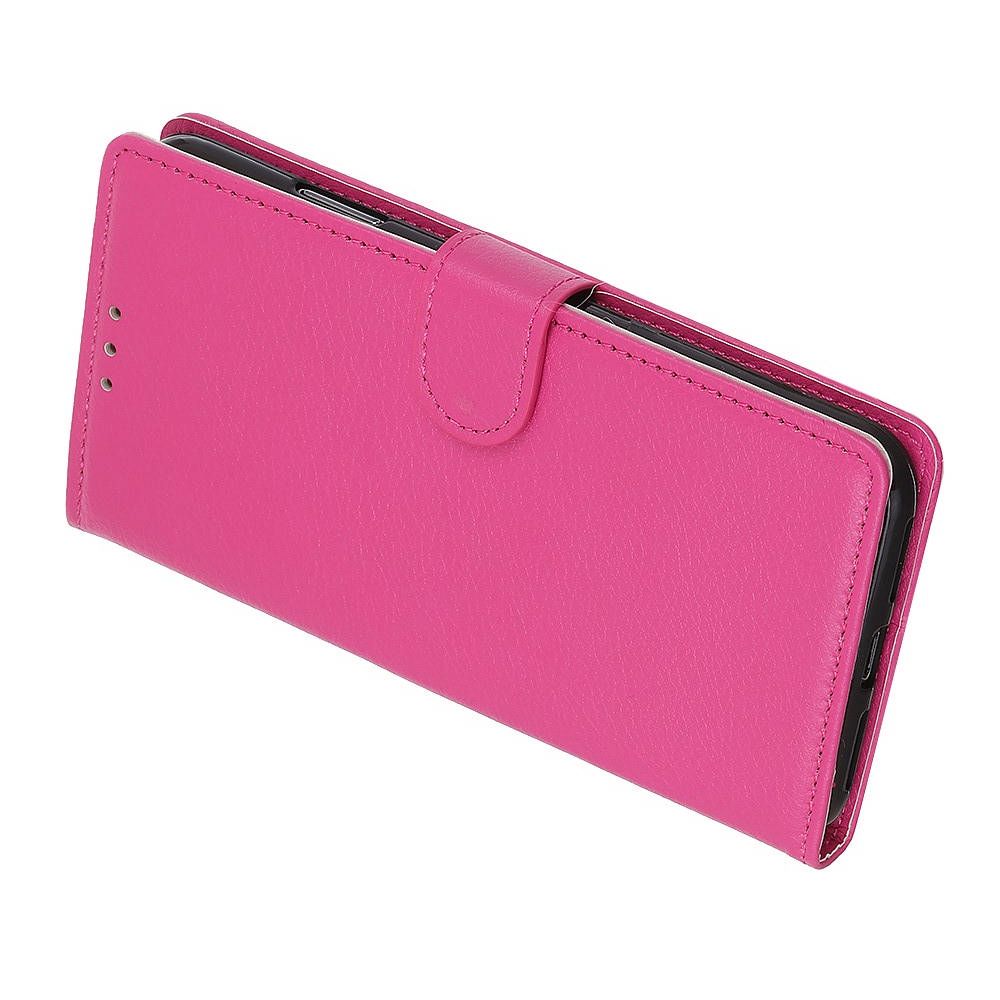 Боковая Чехол Книжка Кошелек с Футляром для Карт и Застежкой Магнитом для Motorola Moto G8 Plus Розовый