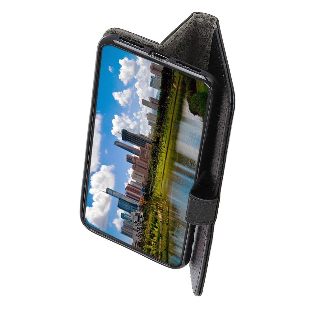 Боковая Чехол Книжка Кошелек с Футляром для Карт и Застежкой Магнитом для Nokia 5.3 Черный