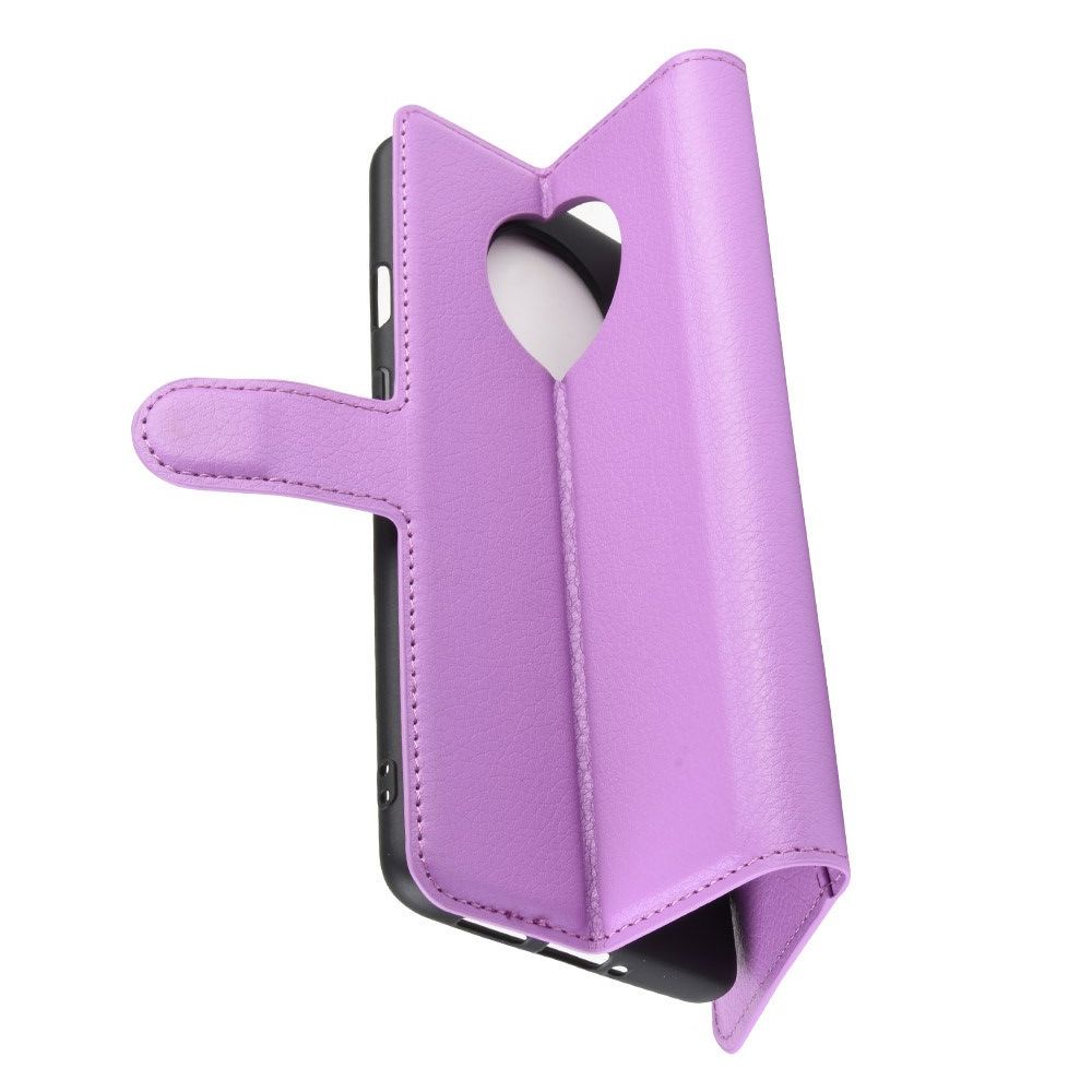 Боковая Чехол Книжка Кошелек с Футляром для Карт и Застежкой Магнитом для OnePlus 7T Фиолетовый