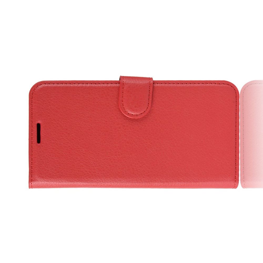 Боковая Чехол Книжка Кошелек с Футляром для Карт и Застежкой Магнитом для OnePlus 7T Pro Красный