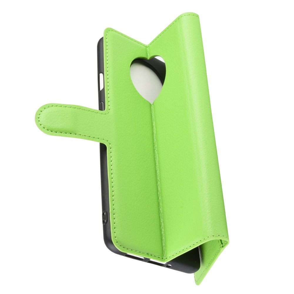 Боковая Чехол Книжка Кошелек с Футляром для Карт и Застежкой Магнитом для OnePlus 7T Зеленый