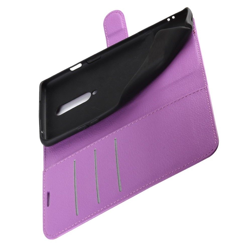 Боковая Чехол Книжка Кошелек с Футляром для Карт и Застежкой Магнитом для OnePlus 8 Фиолетовый