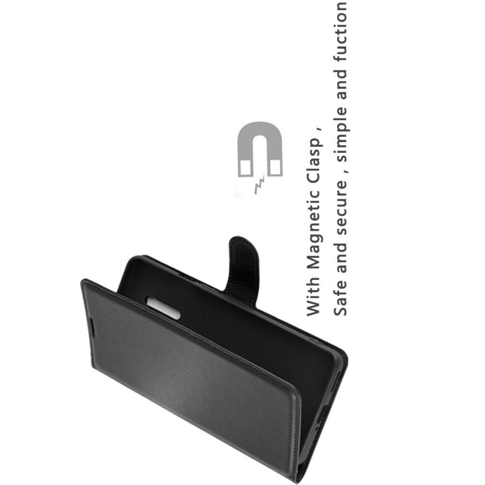 Боковая Чехол Книжка Кошелек с Футляром для Карт и Застежкой Магнитом для OnePlus 8 Pro Черный