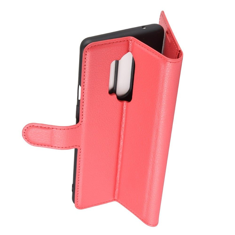 Боковая Чехол Книжка Кошелек с Футляром для Карт и Застежкой Магнитом для OnePlus 8 Pro Красный