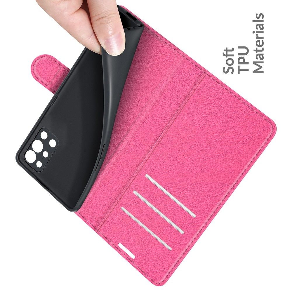 Боковая Чехол Книжка Кошелек с Футляром для Карт и Застежкой Магнитом для OnePlus 9R Розовый