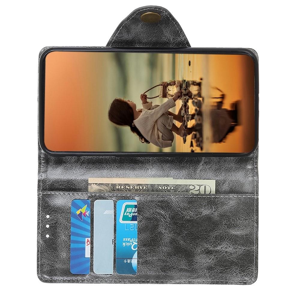Боковая Чехол Книжка Кошелек с Футляром для Карт и Застежкой Магнитом для Samsung Galaxy A30 / A20 Серый