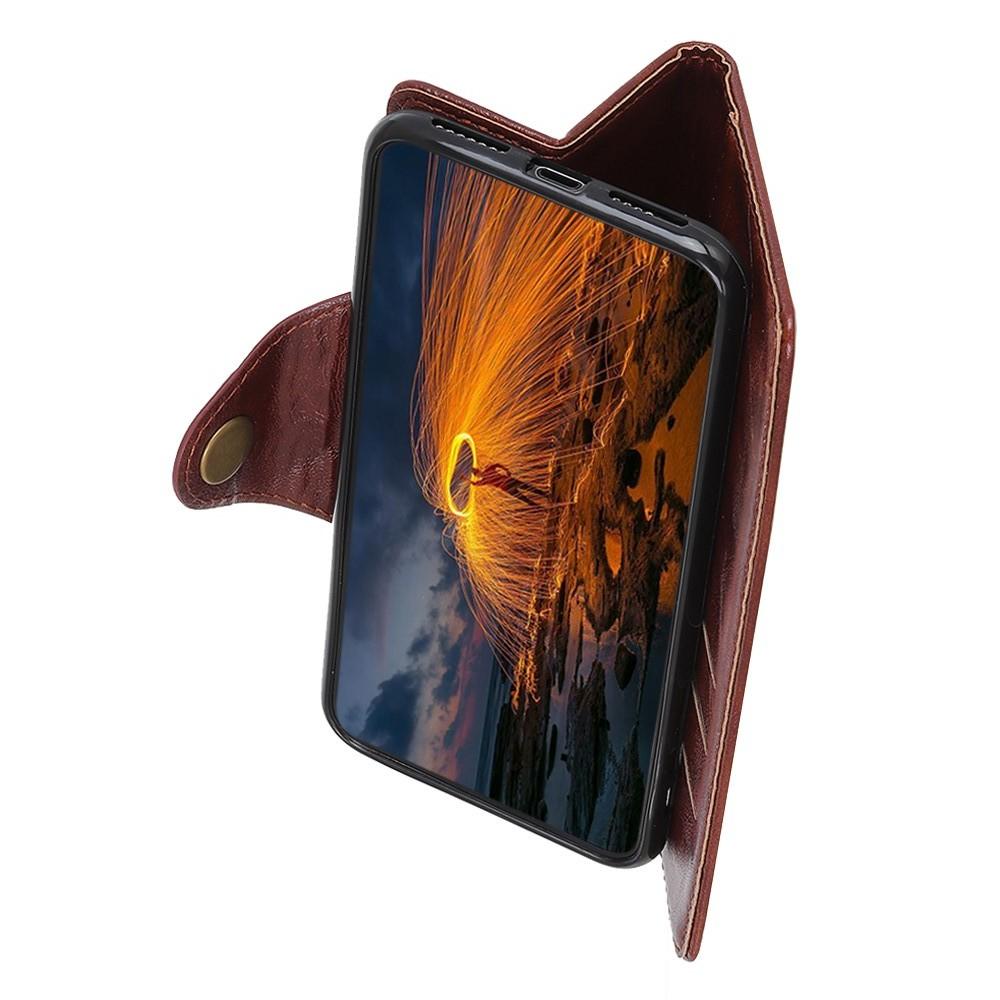 Боковая Чехол Книжка Кошелек с Футляром для Карт и Застежкой Магнитом для Samsung Galaxy A30 / A20 Коричневый