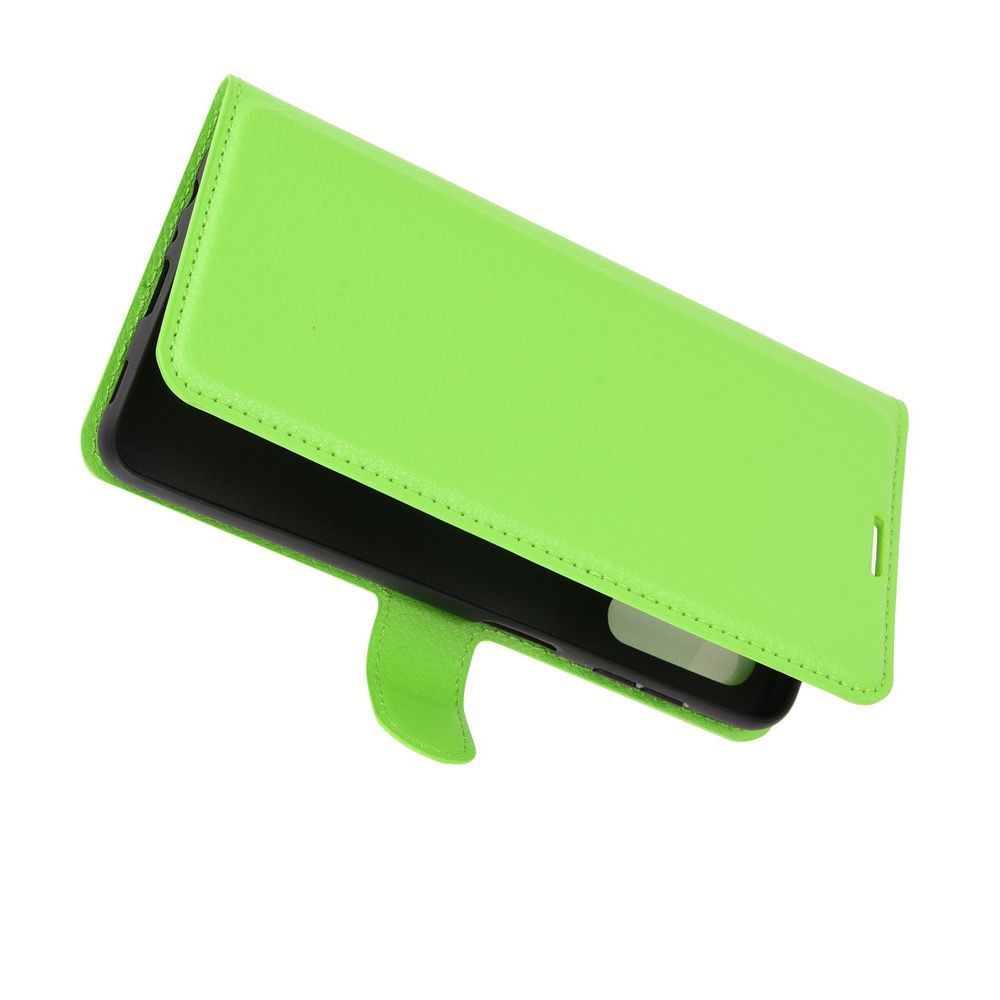 Боковая Чехол Книжка Кошелек с Футляром для Карт и Застежкой Магнитом для Samsung Galaxy A32 Зеленый