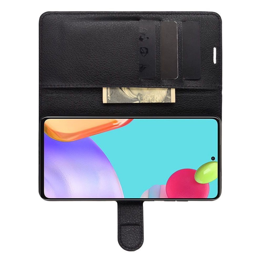 Боковая Чехол Книжка Кошелек с Футляром для Карт и Застежкой Магнитом для Samsung Galaxy A52 Черный