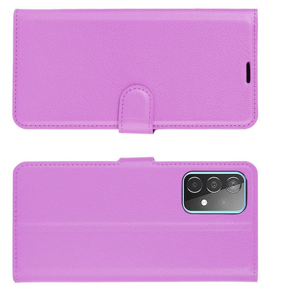 Боковая Чехол Книжка Кошелек с Футляром для Карт и Застежкой Магнитом для Samsung Galaxy A52 Фиолетовый