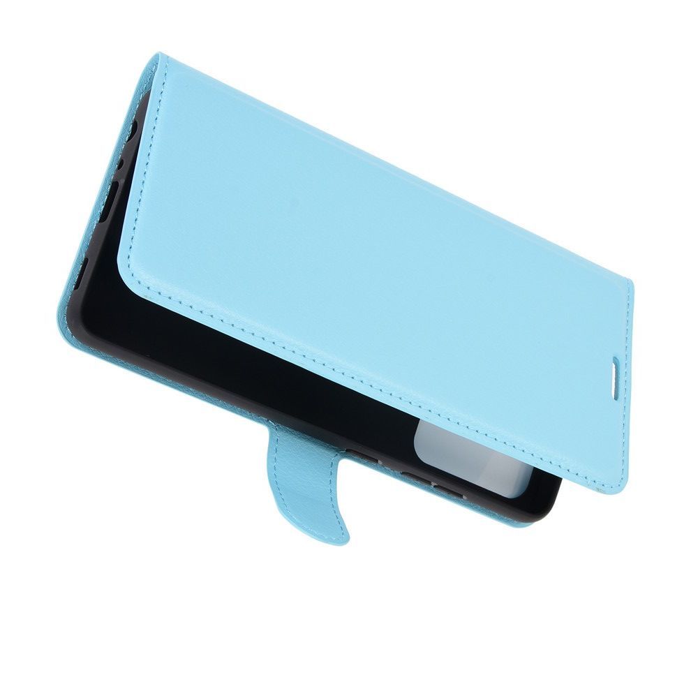 Боковая Чехол Книжка Кошелек с Футляром для Карт и Застежкой Магнитом для Samsung Galaxy A52 Синий