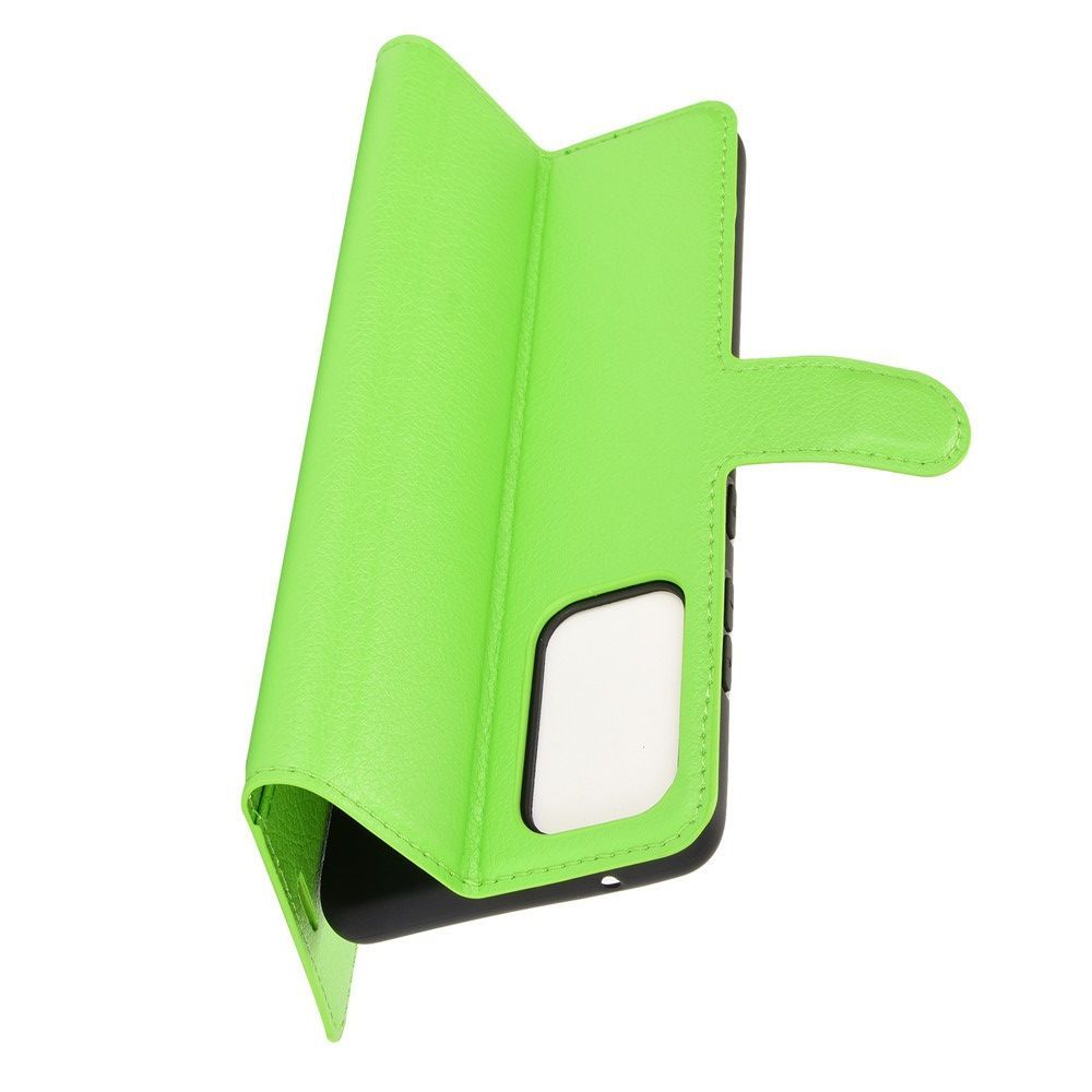 Боковая Чехол Книжка Кошелек с Футляром для Карт и Застежкой Магнитом для Samsung Galaxy A52 Зеленый