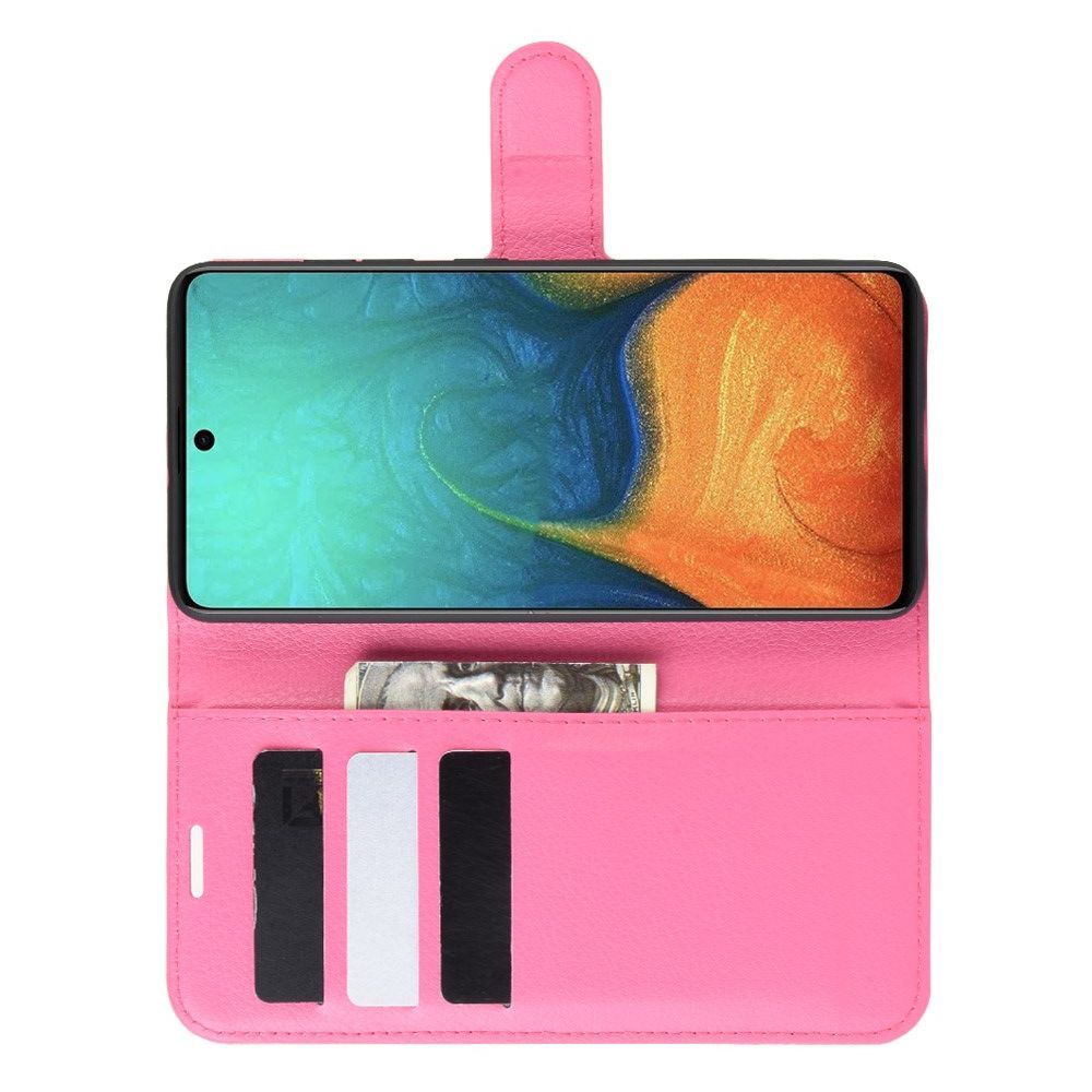 Боковая Чехол Книжка Кошелек с Футляром для Карт и Застежкой Магнитом для Samsung Galaxy A71 Розовый
