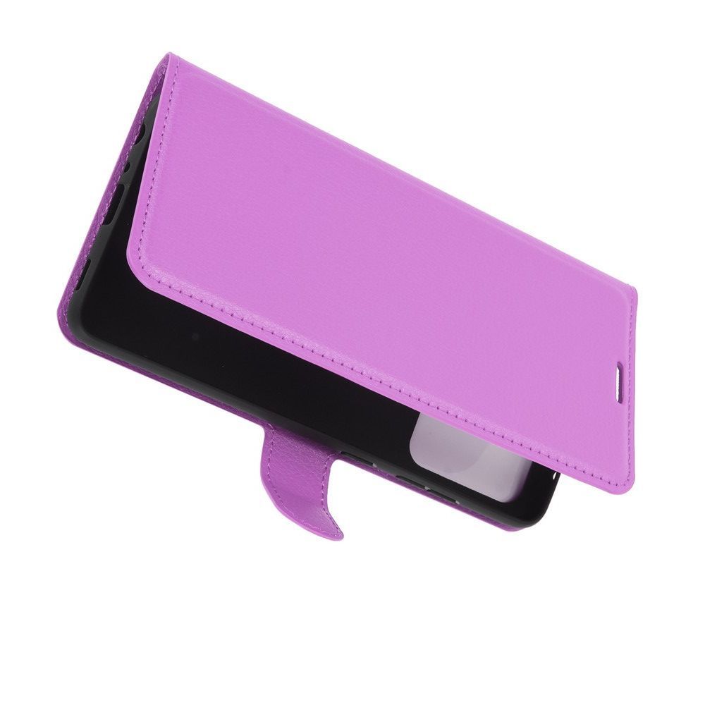Боковая Чехол Книжка Кошелек с Футляром для Карт и Застежкой Магнитом для Samsung Galaxy A72 Фиолетовый