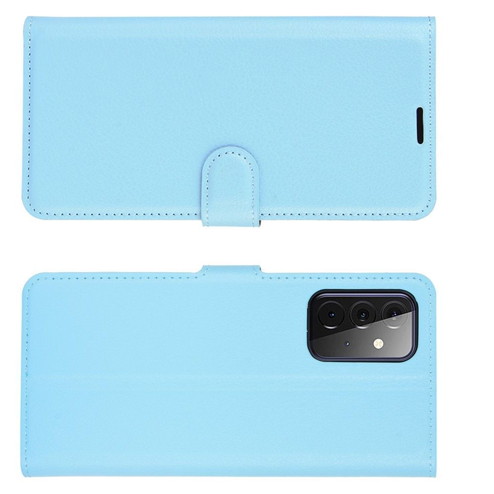 Боковая Чехол Книжка Кошелек с Футляром для Карт и Застежкой Магнитом для Samsung Galaxy A72 Синий