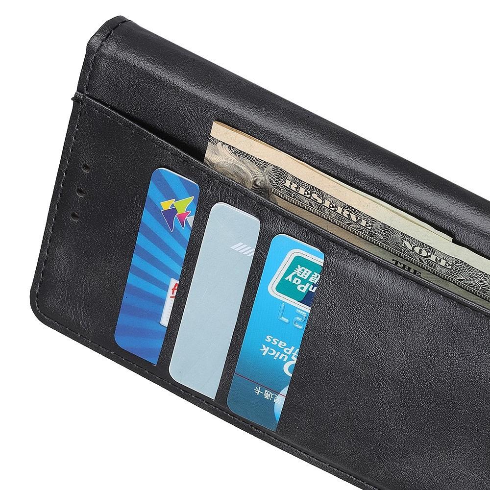 Боковая Чехол Книжка Кошелек с Футляром для Карт и Застежкой Магнитом для Samsung Galaxy M30s Черный