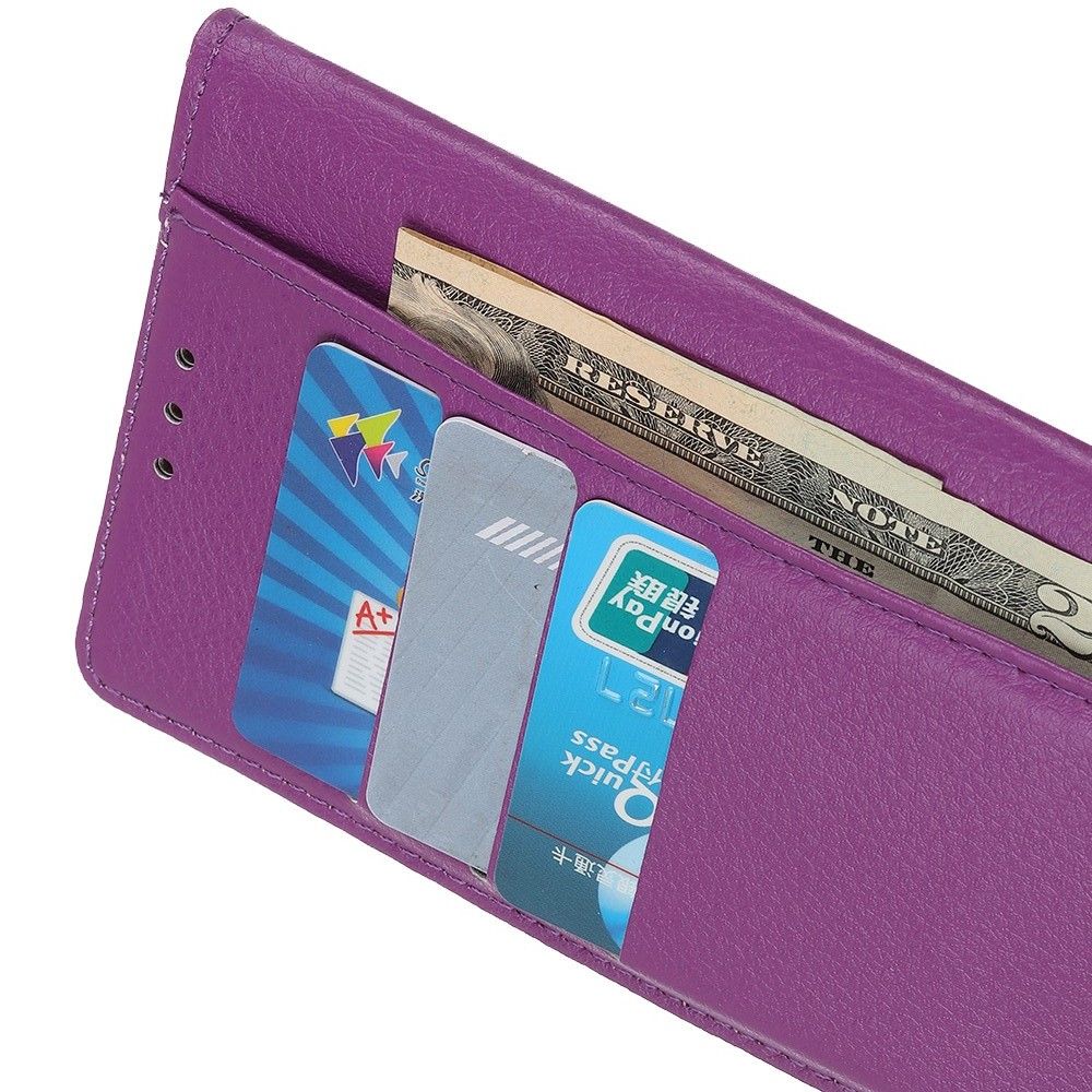 Боковая Чехол Книжка Кошелек с Футляром для Карт и Застежкой Магнитом для Samsung Galaxy M31 Фиолетовый