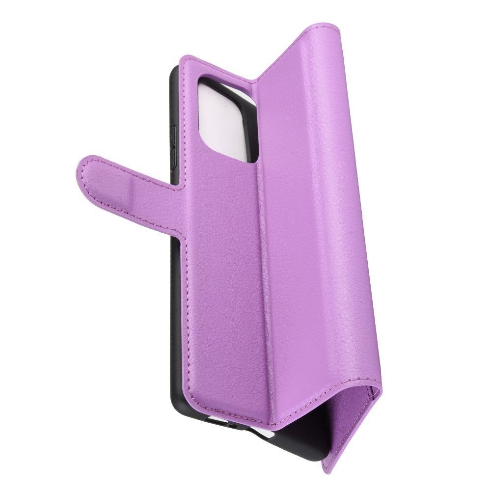 Боковая Чехол Книжка Кошелек с Футляром для Карт и Застежкой Магнитом для Samsung Galaxy S10 Lite Фиолетовый