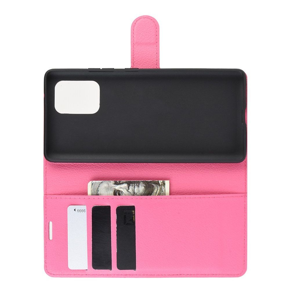 Боковая Чехол Книжка Кошелек с Футляром для Карт и Застежкой Магнитом для Samsung Galaxy S10 Lite Розовый