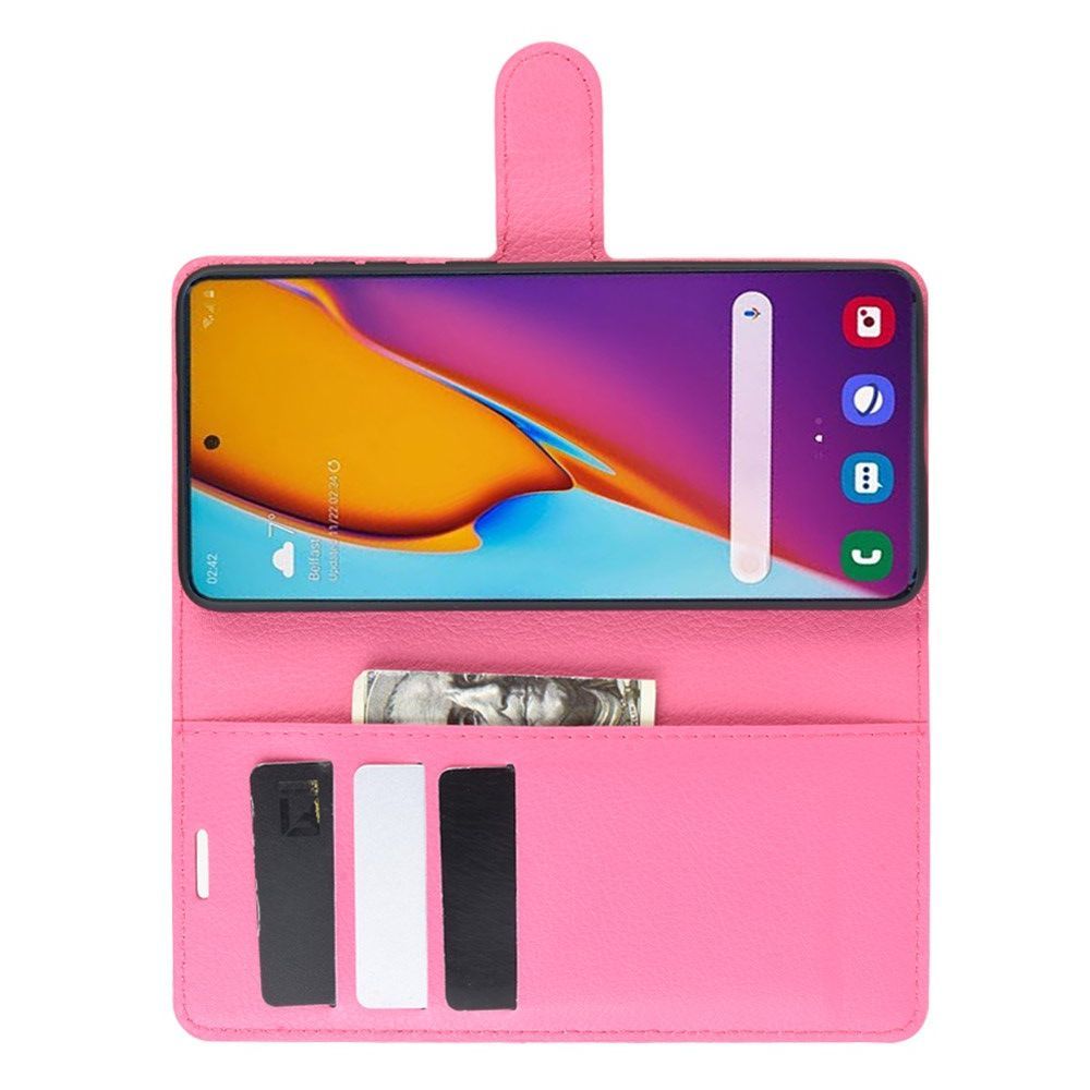 Боковая Чехол Книжка Кошелек с Футляром для Карт и Застежкой Магнитом для Samsung Galaxy S20 Plus Розовый