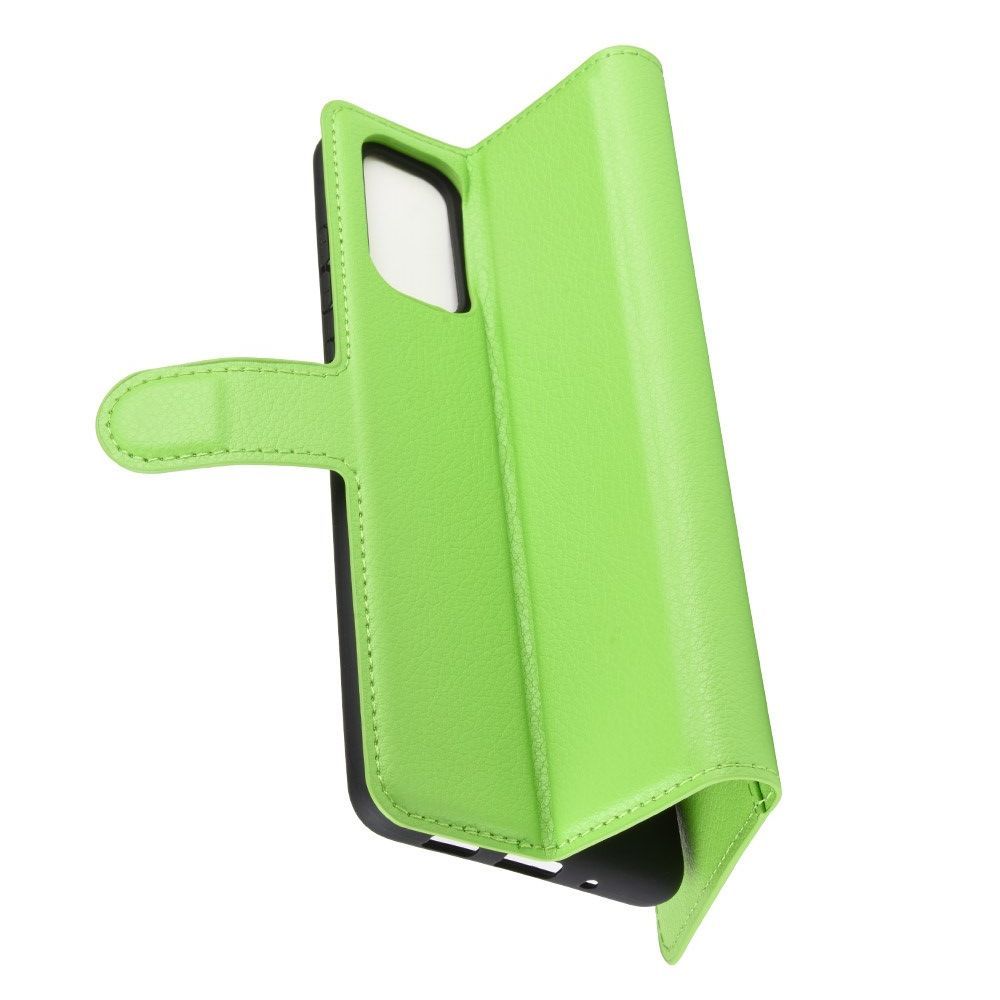 Боковая Чехол Книжка Кошелек с Футляром для Карт и Застежкой Магнитом для Samsung Galaxy S20 Зеленый