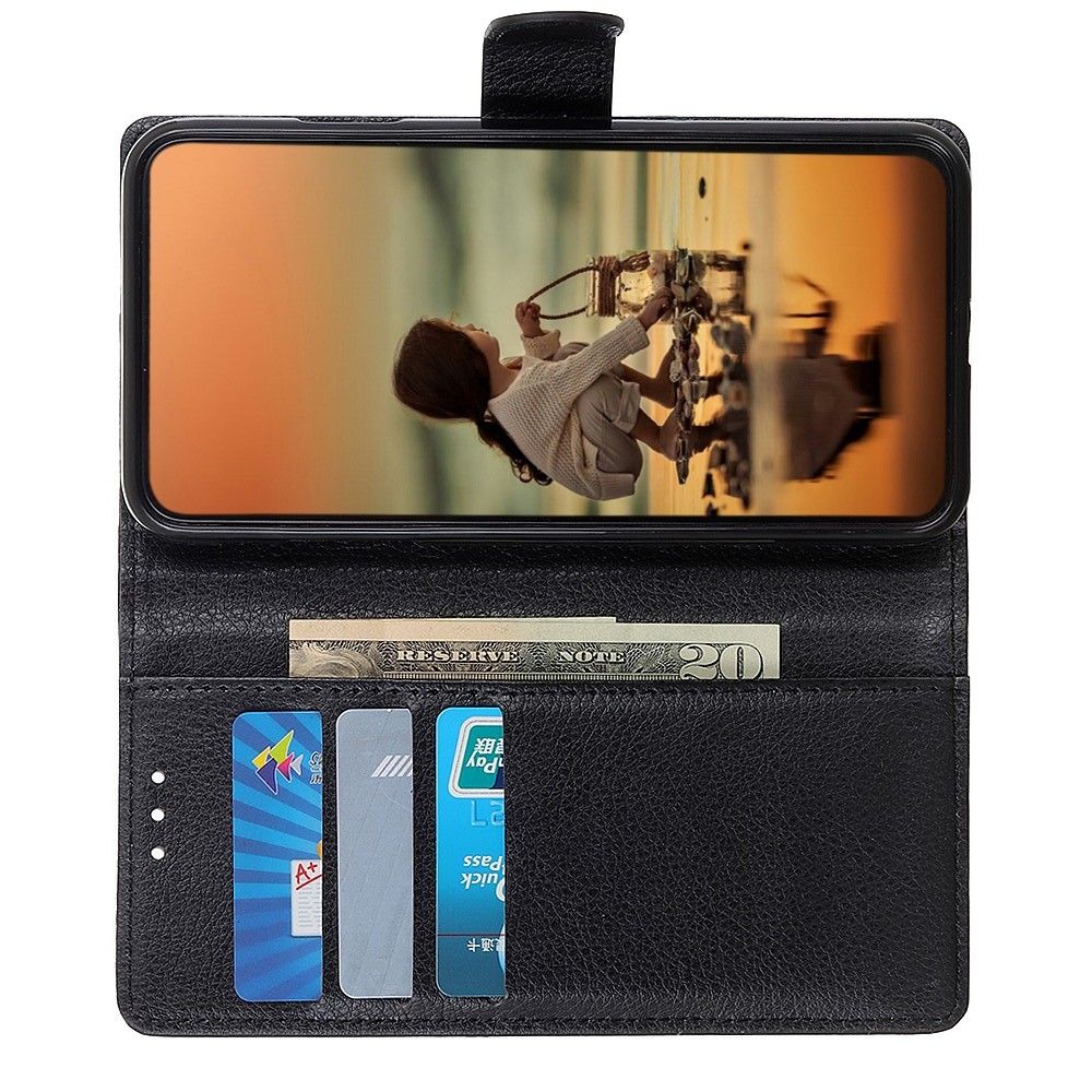 Боковая Чехол Книжка Кошелек с Футляром для Карт и Застежкой Магнитом для Sony Xperia 10 II Черный