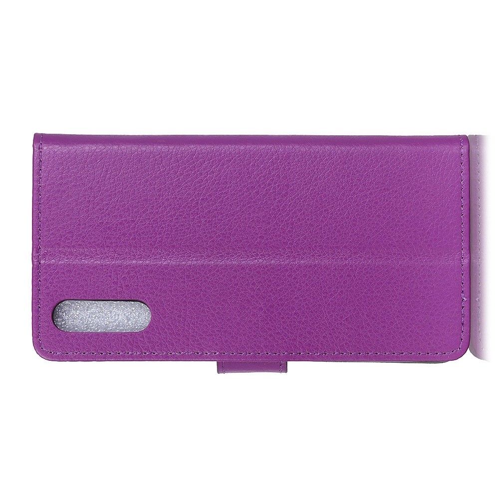 Боковая Чехол Книжка Кошелек с Футляром для Карт и Застежкой Магнитом для Sony Xperia 10 II Фиолетовый