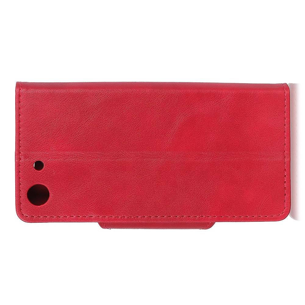 Боковая Чехол Книжка Кошелек с Футляром для Карт и Застежкой Магнитом для Sony Xperia XZ4 Compact Красный