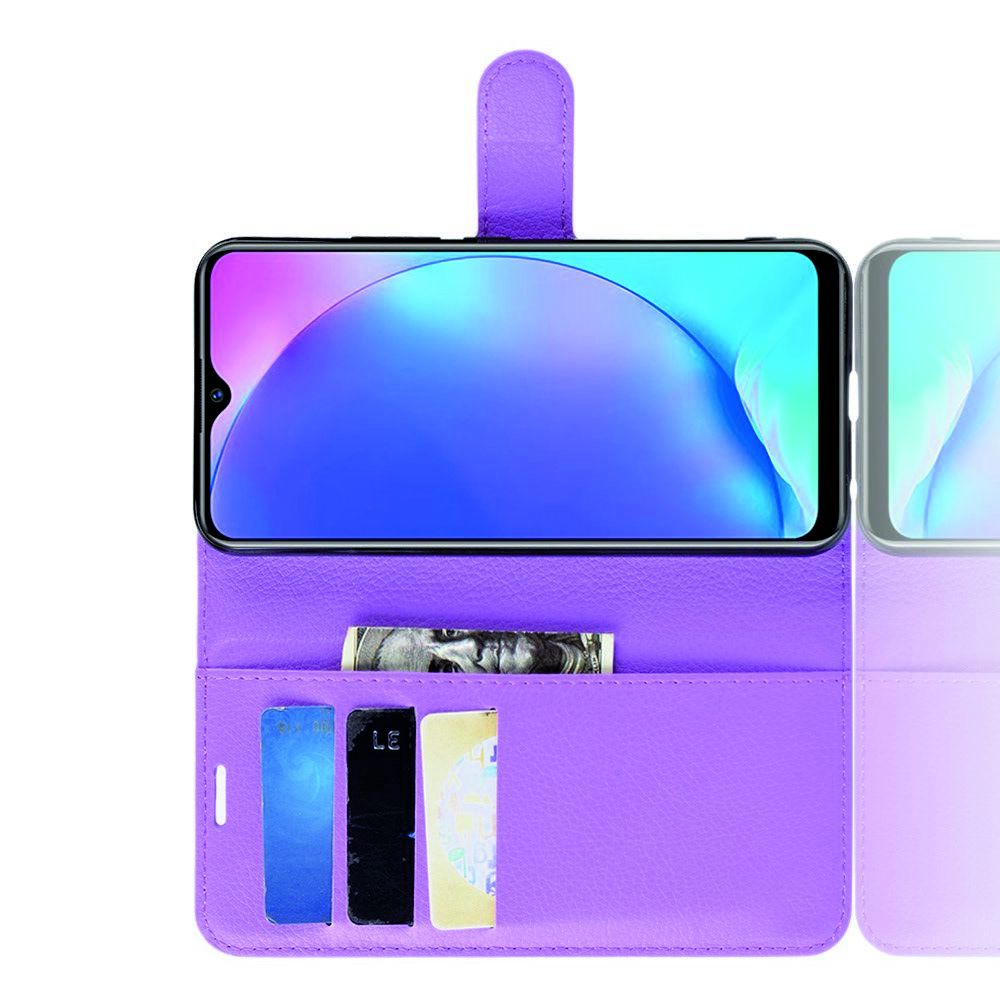 Боковая Чехол Книжка Кошелек с Футляром для Карт и Застежкой Магнитом для Vivo Y12 / Y15 / Y17 Фиолетовый