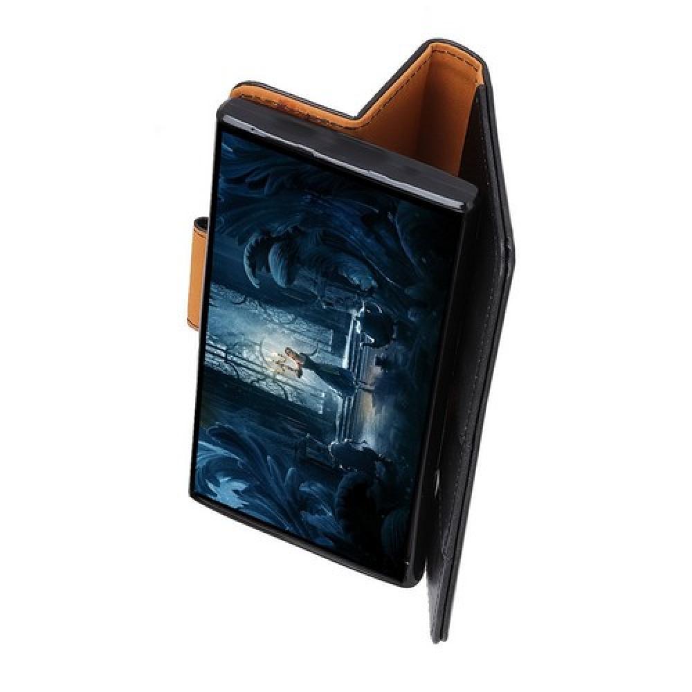 Боковая Чехол Книжка Кошелек с Футляром для Карт и Застежкой Магнитом для Xiaomi Mi 8 Lite Черный