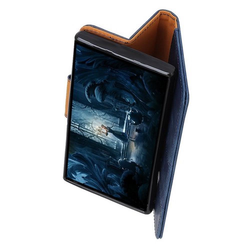 Боковая Чехол Книжка Кошелек с Футляром для Карт и Застежкой Магнитом для Xiaomi Mi 8 Lite Синий