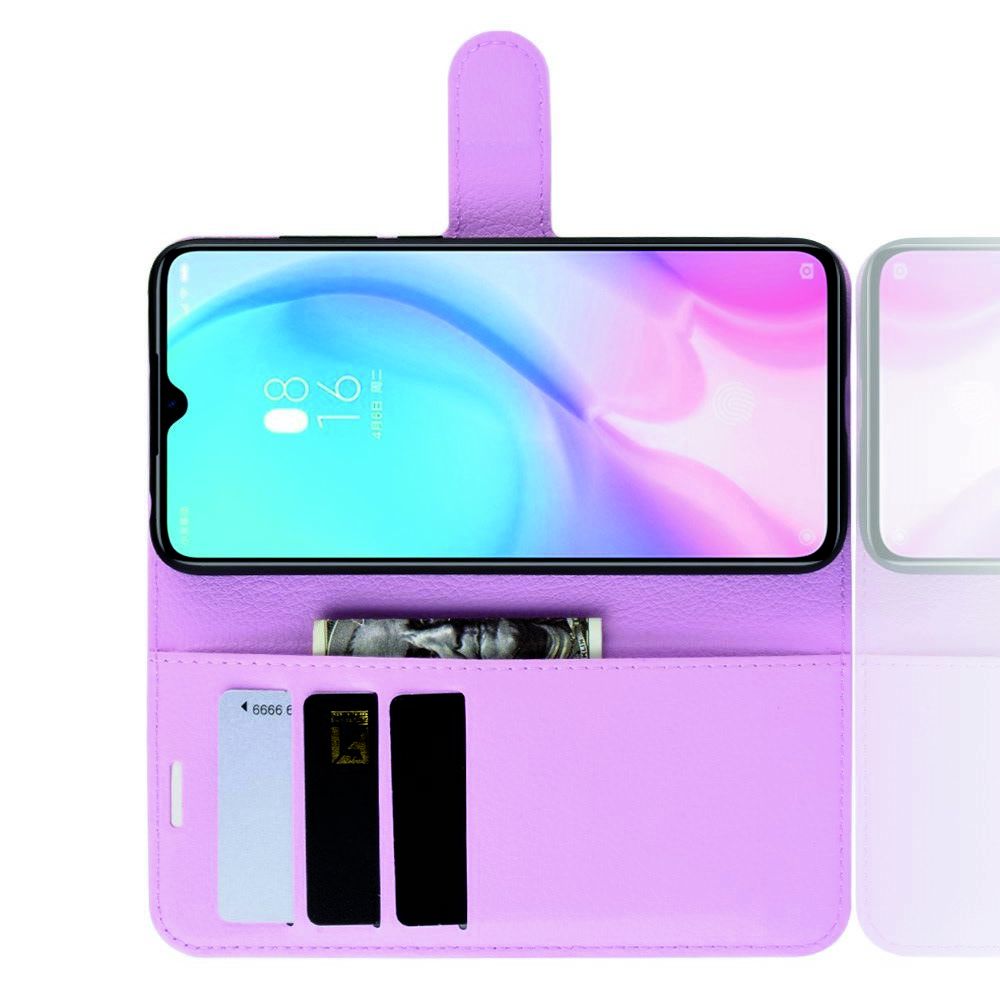 Боковая Чехол Книжка Кошелек с Футляром для Карт и Застежкой Магнитом для Xiaomi Mi 9 Lite Светло Розовый