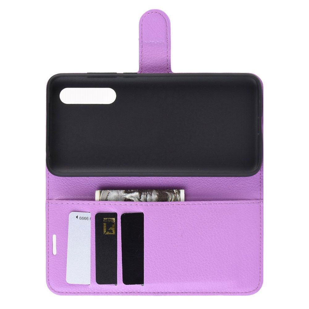 Боковая Чехол Книжка Кошелек с Футляром для Карт и Застежкой Магнитом для Xiaomi Mi 9 Pro Фиолетовый