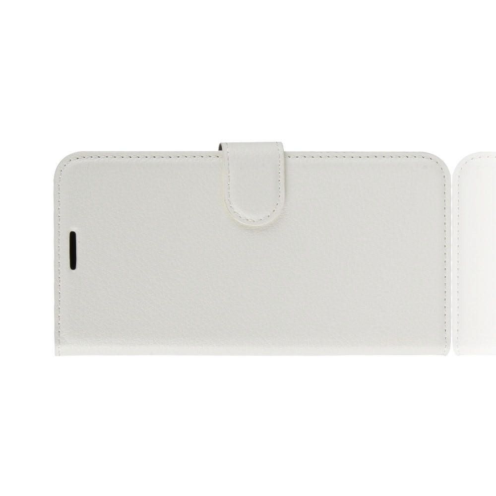 Боковая Чехол Книжка Кошелек с Футляром для Карт и Застежкой Магнитом для Xiaomi Mi Note 10 Белый