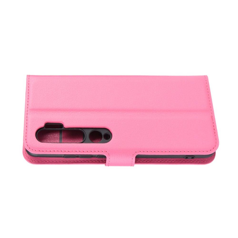 Боковая Чехол Книжка Кошелек с Футляром для Карт и Застежкой Магнитом для Xiaomi Mi Note 10 Розовый