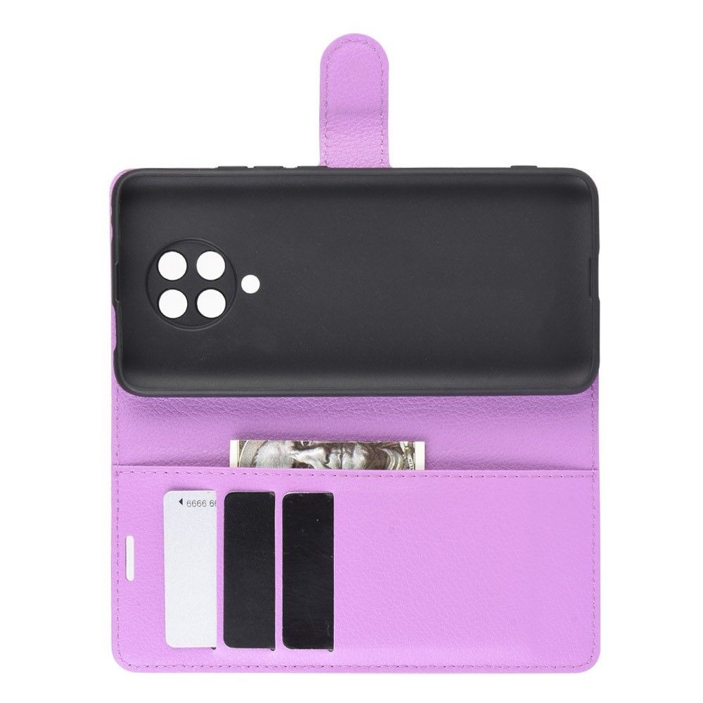 Боковая Чехол Книжка Кошелек с Футляром для Карт и Застежкой Магнитом для Xiaomi Poco F2 Pro Фиолетовый