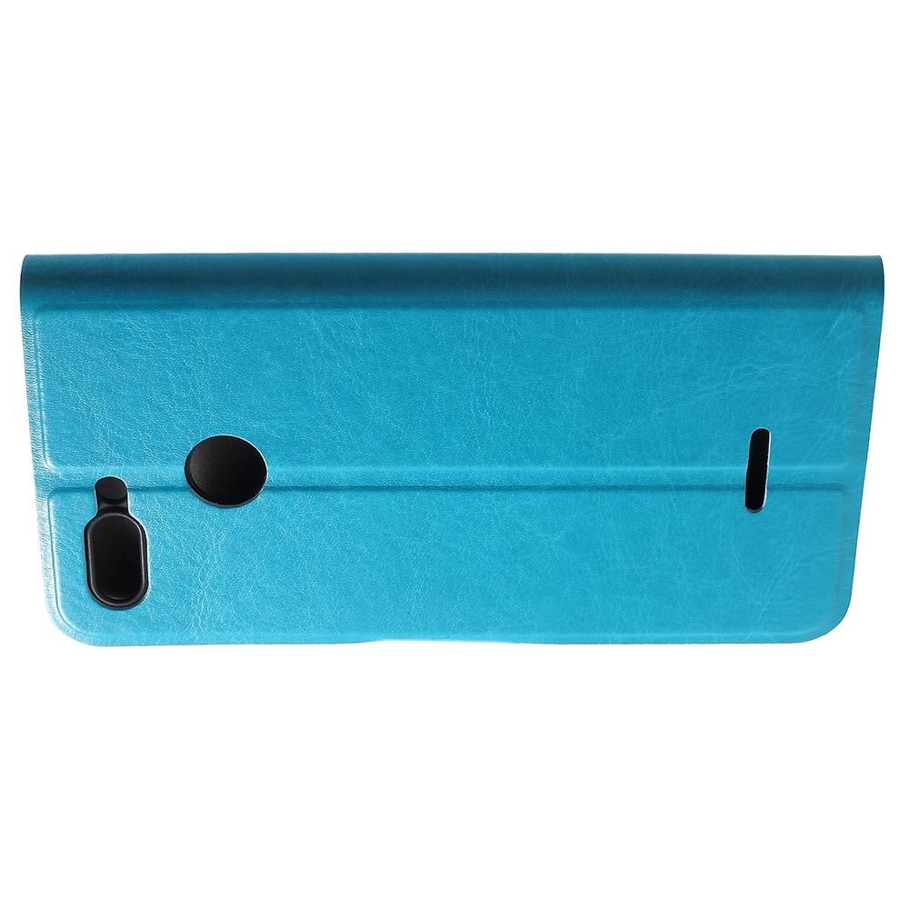 Боковая Чехол Книжка Кошелек с Футляром для Карт и Застежкой Магнитом для Xiaomi Redmi 6 Голубой
