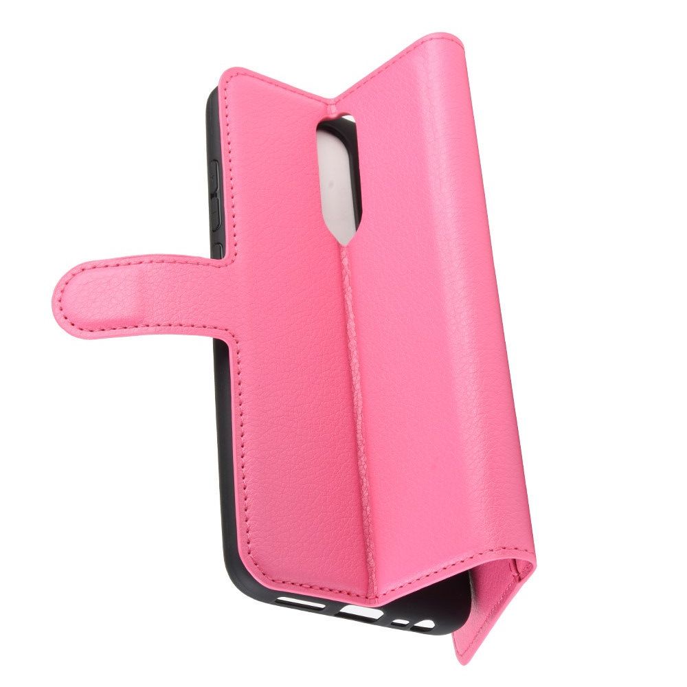 Боковая Чехол Книжка Кошелек с Футляром для Карт и Застежкой Магнитом для Xiaomi Redmi 8 Розовый