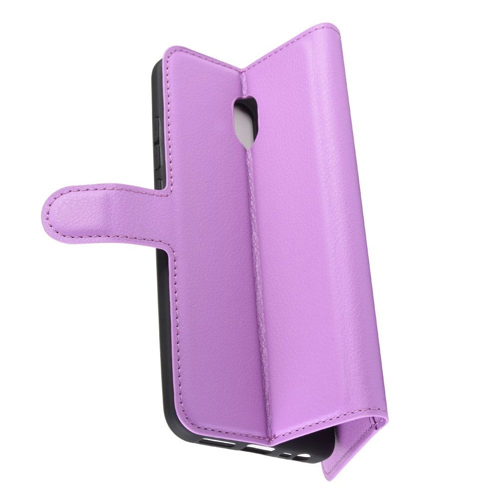 Боковая Чехол Книжка Кошелек с Футляром для Карт и Застежкой Магнитом для Xiaomi Redmi 8A Фиолетовый
