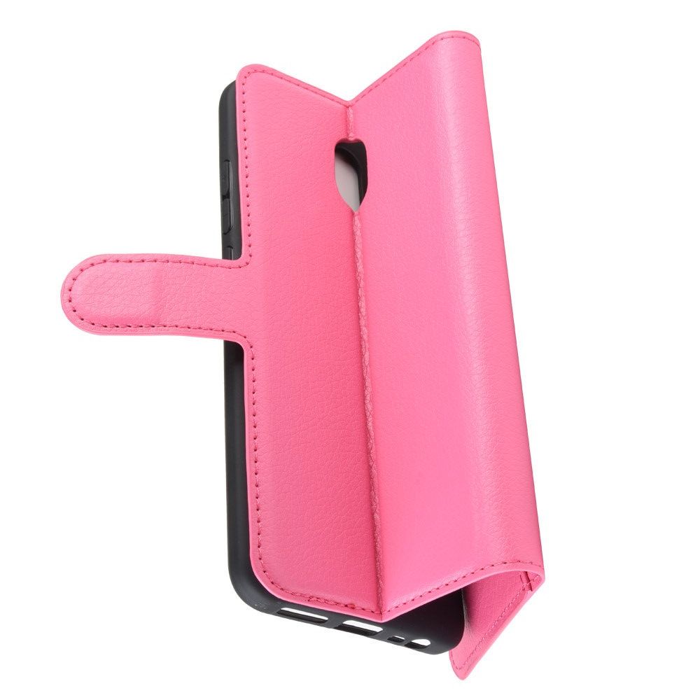 Боковая Чехол Книжка Кошелек с Футляром для Карт и Застежкой Магнитом для Xiaomi Redmi 8A Розовый