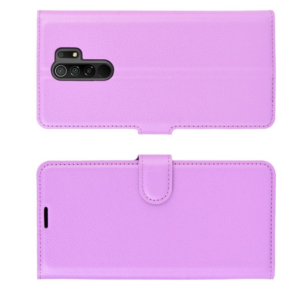 Боковая Чехол Книжка Кошелек с Футляром для Карт и Застежкой Магнитом для Xiaomi Redmi 9 Фиолетовый