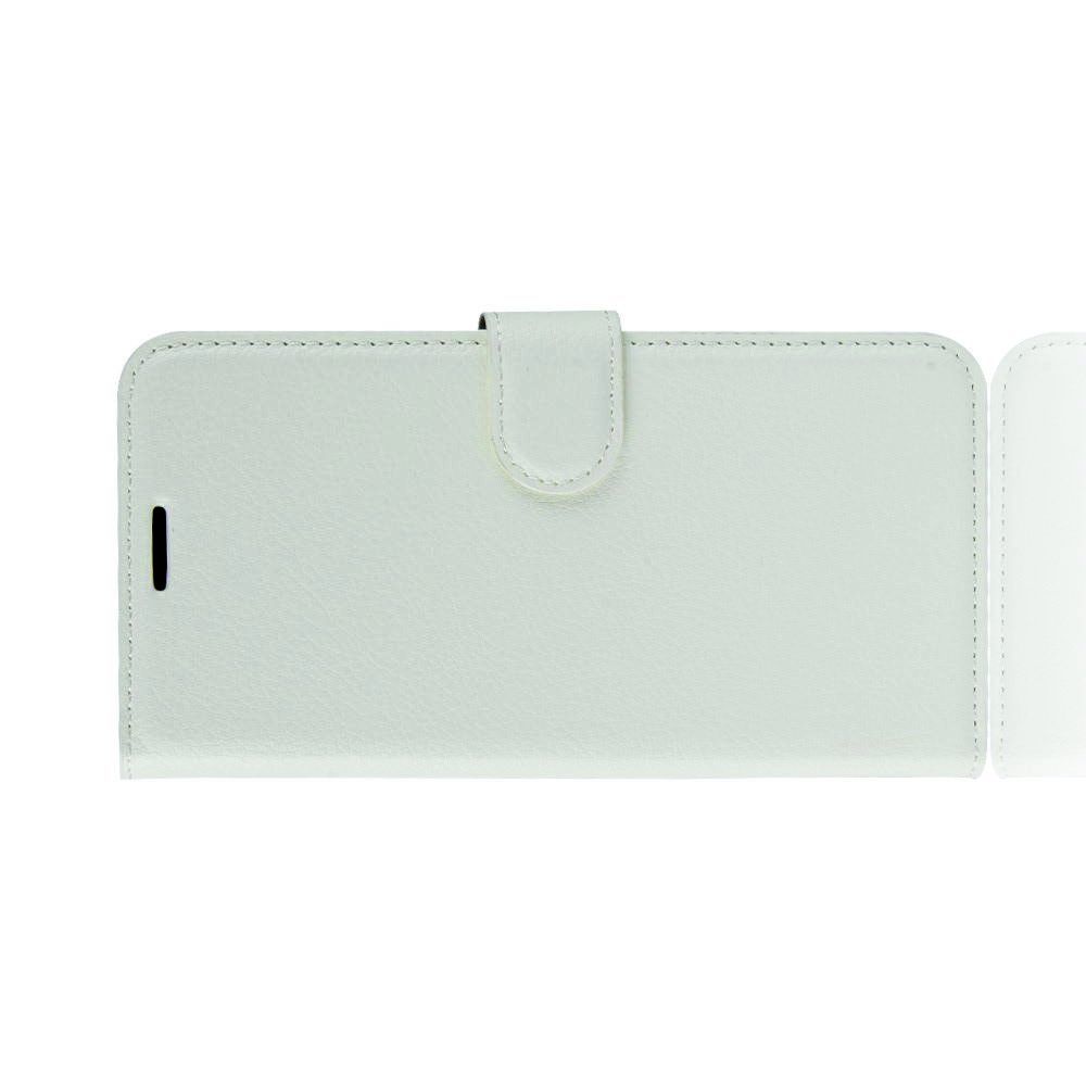 Боковая Чехол Книжка Кошелек с Футляром для Карт и Застежкой Магнитом для Xiaomi Redmi Note 8 Белый